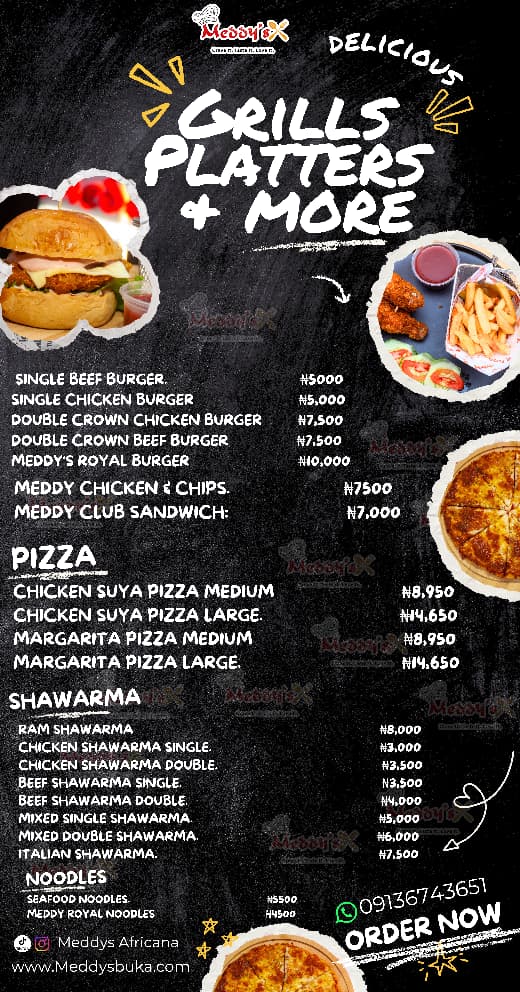 Grills, Platters & More menu poster